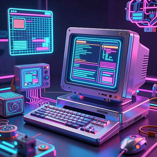 80s Retro-Futuristic AI Concept Art