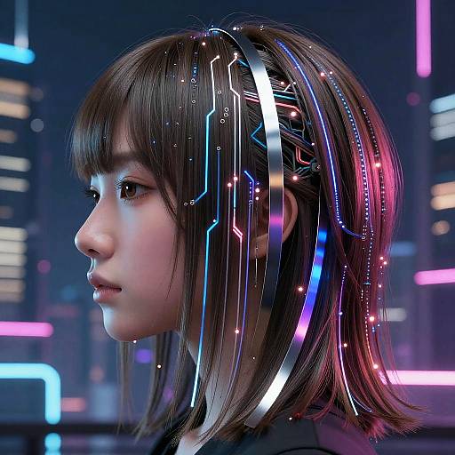 Futuristic Cyberpunk AI Haircut