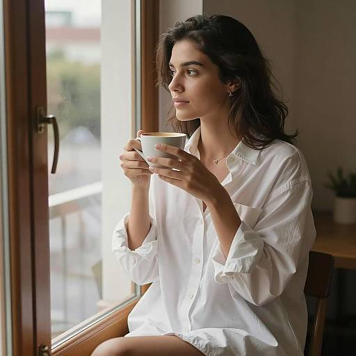 Serene Coffee Moment at Home
