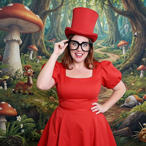 Playful Alice in Wonderland Scene