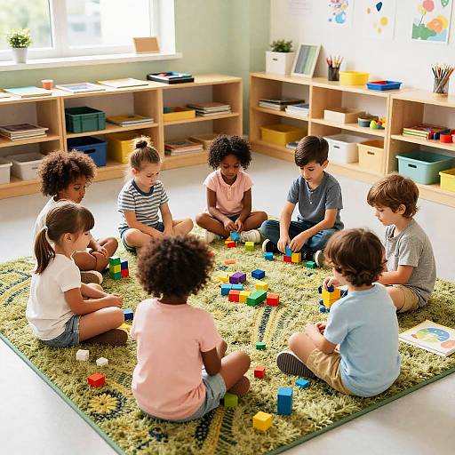 Children Playing in Colorful Daycare