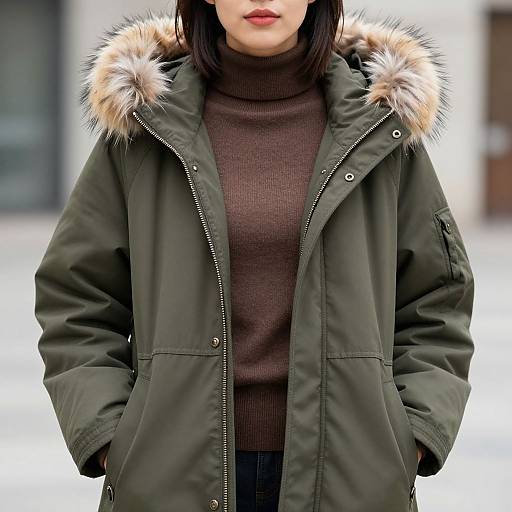 Confident Woman in Winter Urban Style