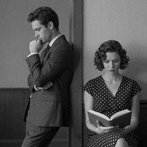 Emotive Black-and-White Portrait of Couple