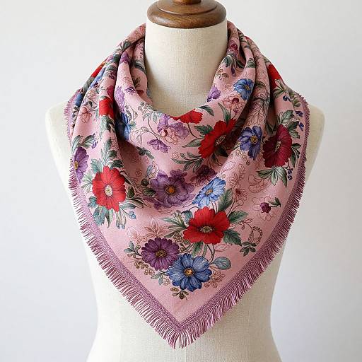 Elegant Floral Square Scarf Display