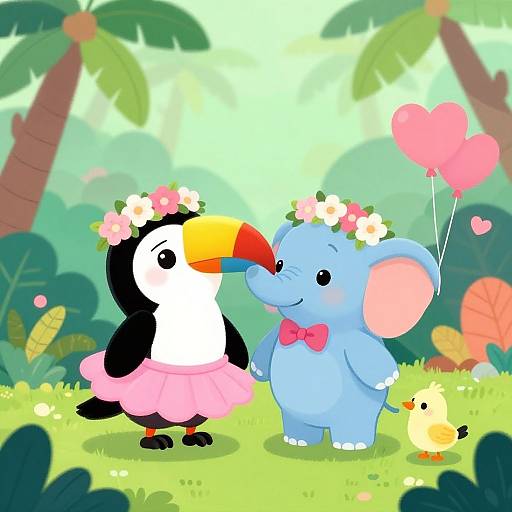 Pixar-Style Romantic Jungle Couple