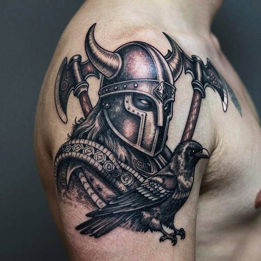 Nordic Viking Warrior Tattoo Design