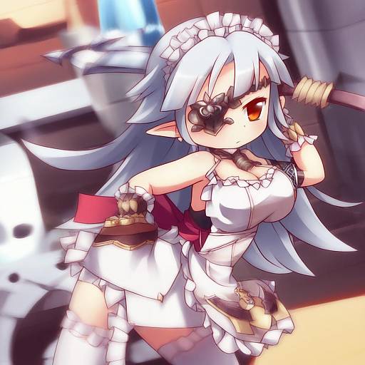 Illustration of Aldra (queen's blade), queen's blade in the style of Langbazi