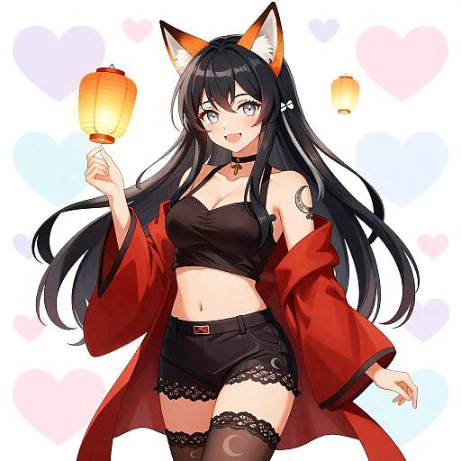 Mysterious Fox-Eared Anime Woman