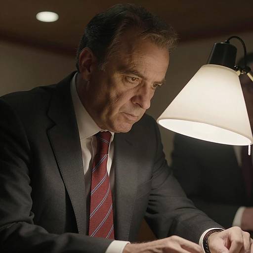 Focused Portrait of a Middle-Aged Man