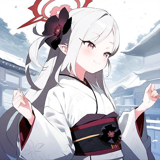 Illustration of Mutsuki (new year) (blue archive), blue archive in the style of Toi8