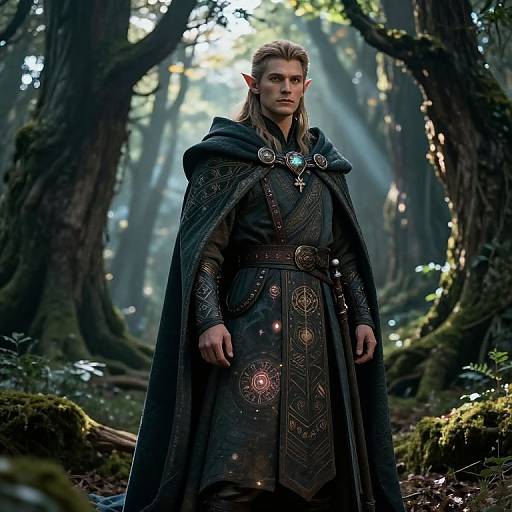 Fantasy Elf Warrior Cloak Portrait