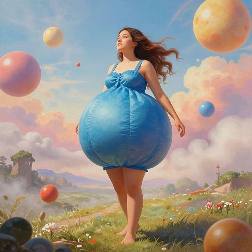 Fantasy Woman with Balloon Belly