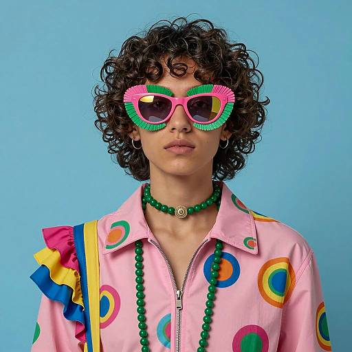 Vibrant Fashion Portrait with Colorful Accessories