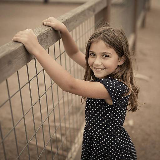 Charming Young Girl by Rustic Fence