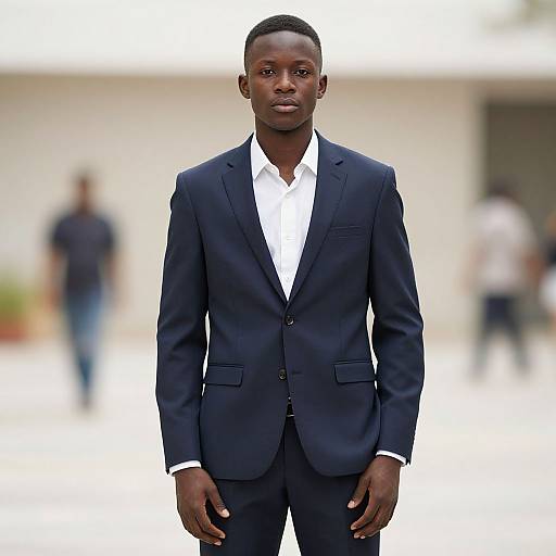 Stylish Dark-Skinned Man in African Suit