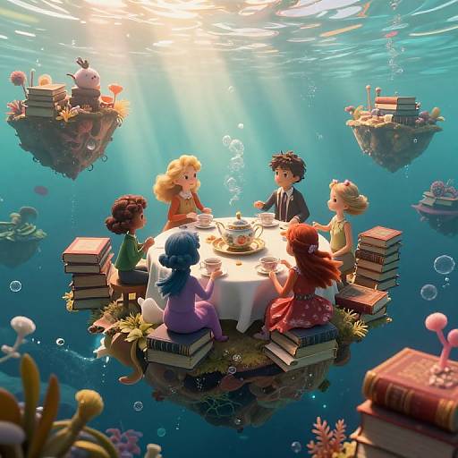 Enchanting Underwater Literary Tea Party
