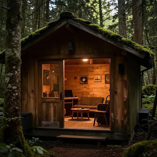 Serene Forest Cabin Ambiance