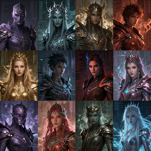 Abstract Digital Fantasy Character Collage