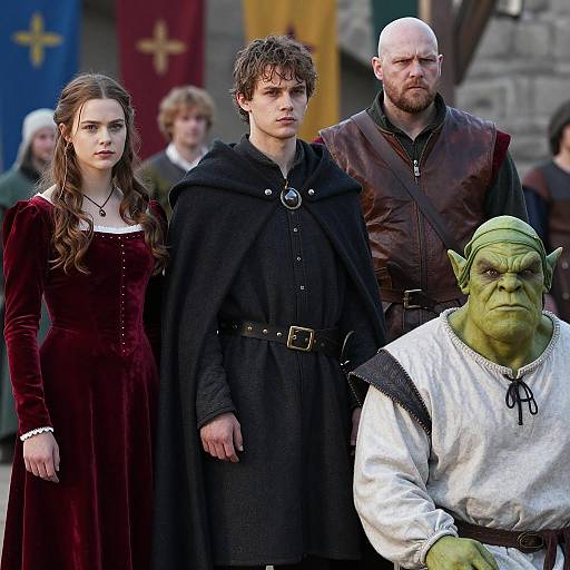 Medieval Gathering with Diverse Characters