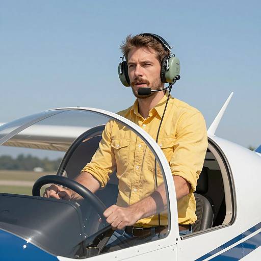 Pilot in Cockpit with Clear Canopy