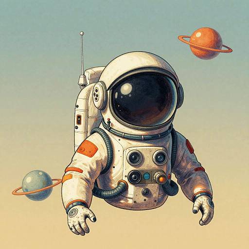 Retro Hand-Drawn Space Exploration