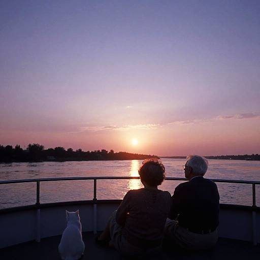 Vintage Sunset Romance on Riverboat