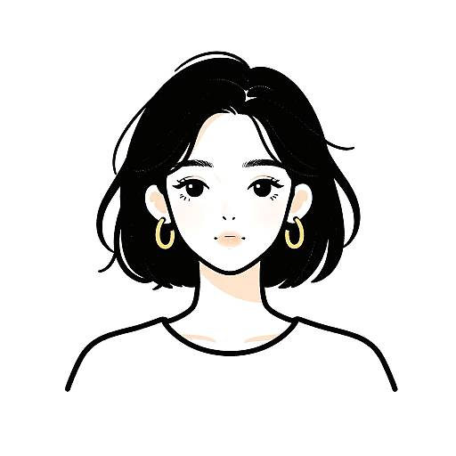 Minimalistic Digital Portrait of Woman