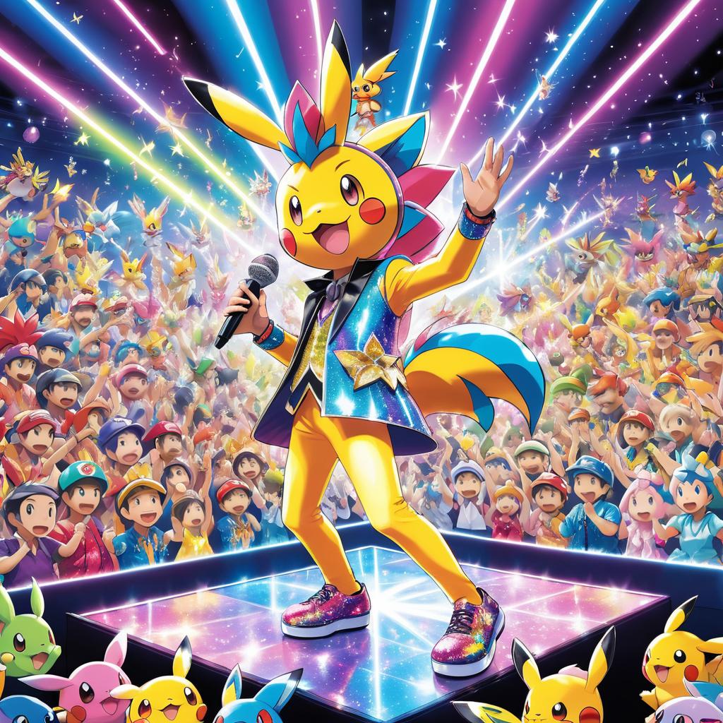 Vibrant Pokémon Performer on Grand Stage