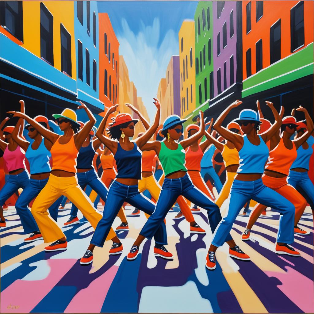 Vibrant Street Dancers in Haring Style