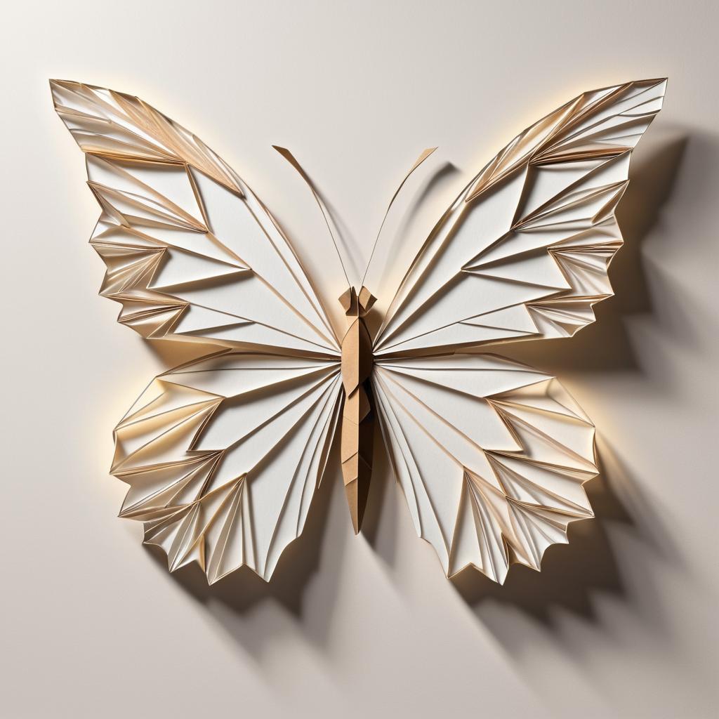 Surreal Origami Butterfly Art Poster