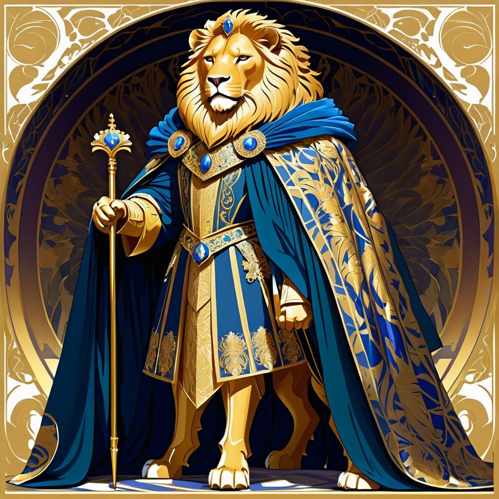 Regal Lion in Royal Cloak Artwork