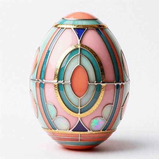 Funereal Decorated Easter Egg in Pink