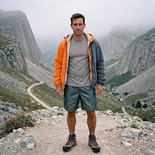 Adventurous Man in Mountain Gear