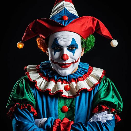 Man in Colorful Jester Costume