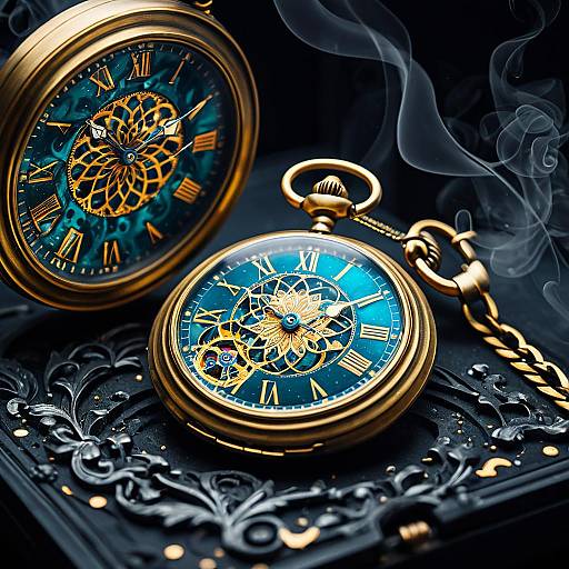 Vintage Brass Pocket Watch with Intricate Design