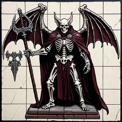 Skeletal Gargoyle with Wings and Iron Flail
