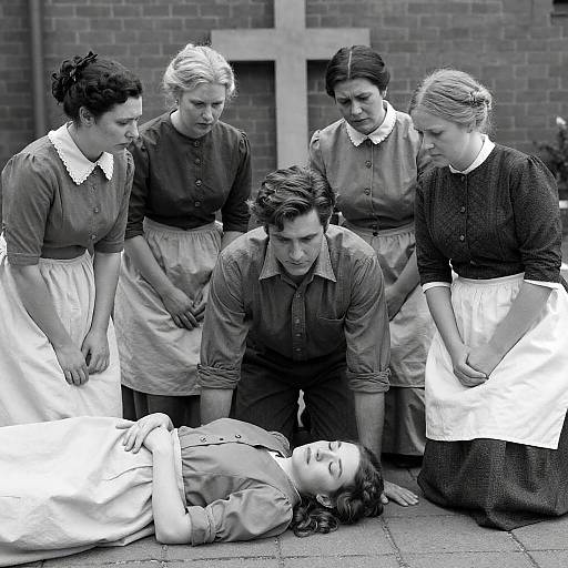 Victorian Group Portrait with Intense Emotions