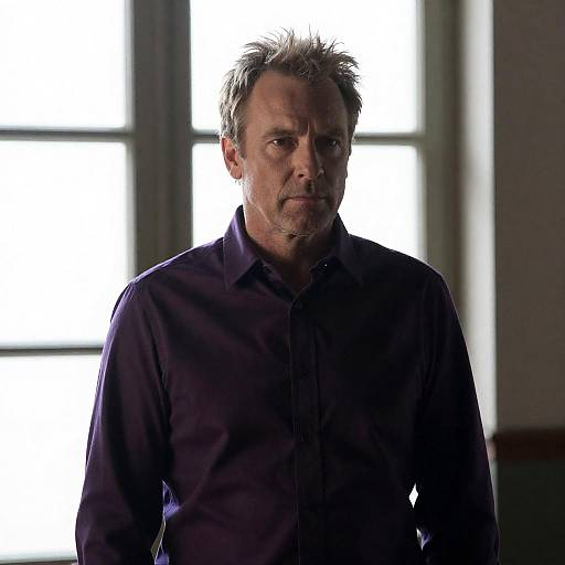 Dramatic Backlit Portrait of Middle-Aged Man