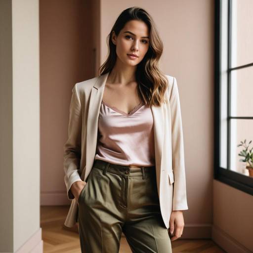 Elegant Indoor Fashion Pose in Neutral Tones