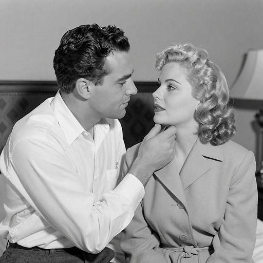 1940s Black-and-White Intimate Couple Portrait