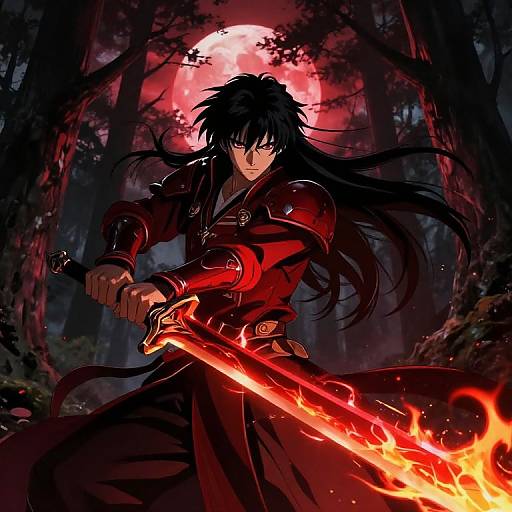 Mysterious Warrior in Red Armor