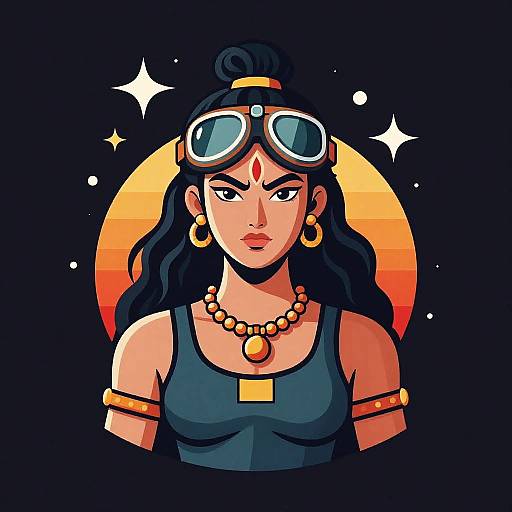 Fierce Retro Shiva Illustration