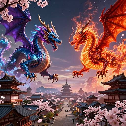 Epic Cosmic Space Dragons Battle