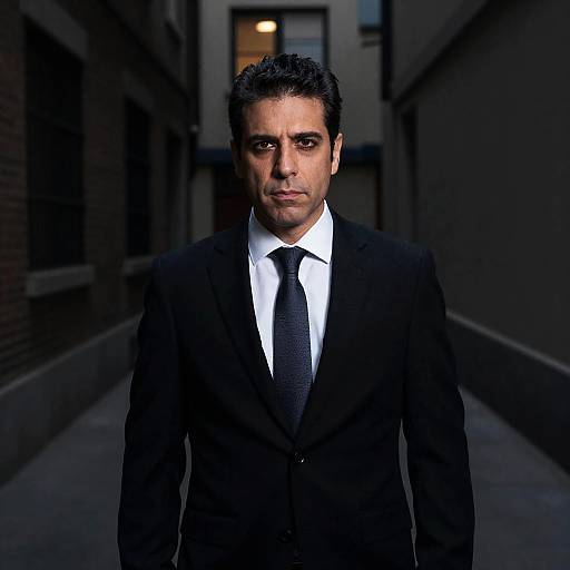 Serious Man in Urban Alley Portrait