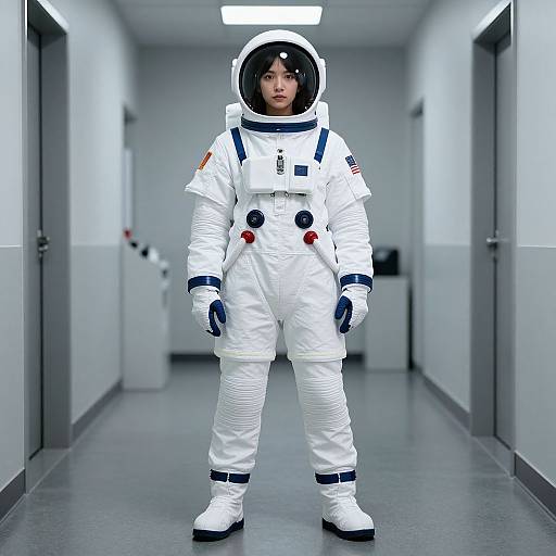 Female Astronaut in Space Suit