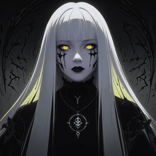 Mysterious Anime Portrait with Gothic Aesthetics