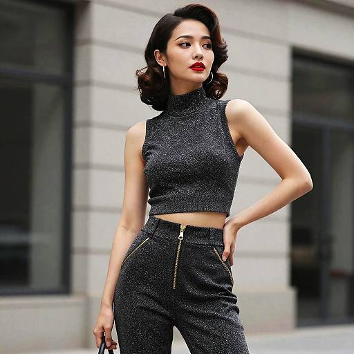 Chic Urban Fashion with Retro Glamour