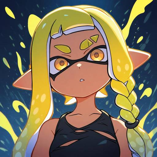 Illustration of Agent 3 (splatoon 3), splatoon (series) in the style of Tonda