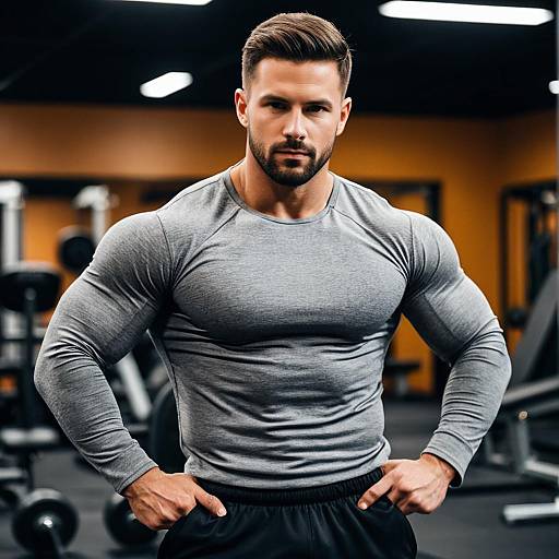 Muscular Male Model in Gym Attire