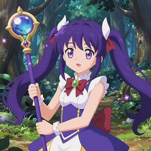 Anime Girl with Magical Staff